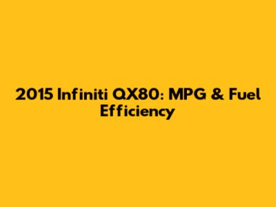 2015 Infiniti QX80: MPG & Fuel Efficiency