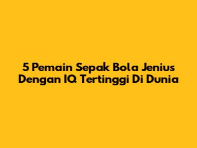 5 Pemain Sepak Bola Jenius Dengan IQ Tertinggi Di Dunia