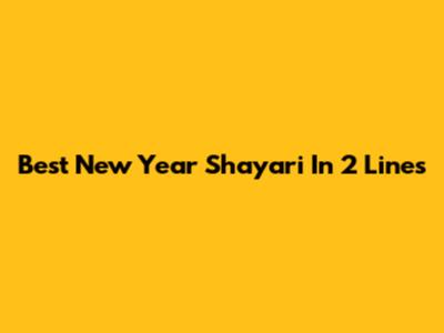 Best New Year Shayari In 2 Lines