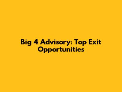 Big 4 Advisory: Top Exit Opportunities