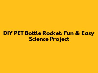 DIY PET Bottle Rocket: Fun & Easy Science Project