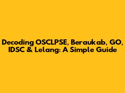 Decoding OSCLPSE, Beraukab, GO, IDSC & Lelang: A Simple Guide