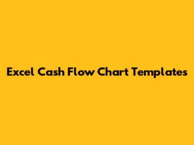 Excel Cash Flow Chart Templates