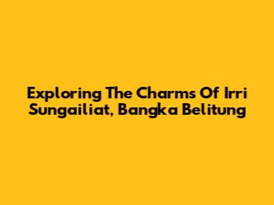 Exploring The Charms Of Irri Sungailiat, Bangka Belitung