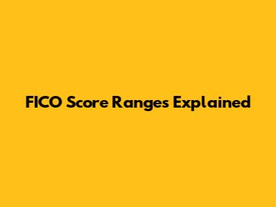 FICO Score Ranges Explained