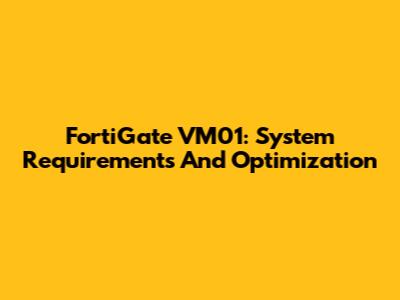 FortiGate VM01: System Requirements And Optimization