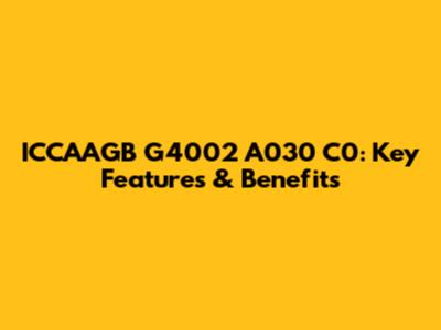 ICCAAGB G4002 A030 C0: Key Features & Benefits