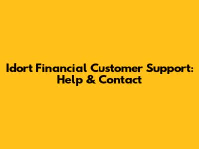 Idort Financial Customer Support: Help & Contact