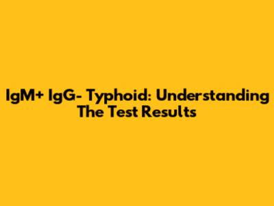 IgM+ IgG- Typhoid: Understanding The Test Results