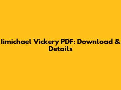 Iimichael Vickery PDF: Download & Details