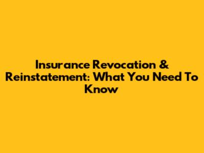 Insurance Revocation & Reinstatement: What You Need To Know