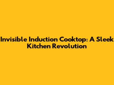 Invisible Induction Cooktop: A Sleek Kitchen Revolution