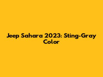 Jeep Sahara 2023: Sting-Gray Color