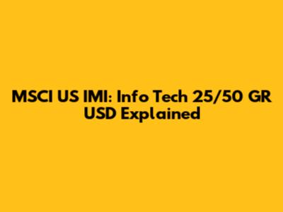 MSCI US IMI: Info Tech 25/50 GR USD Explained