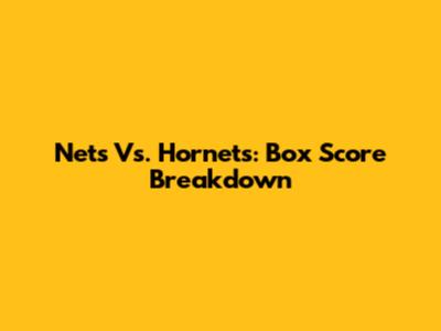 Nets Vs. Hornets: Box Score Breakdown