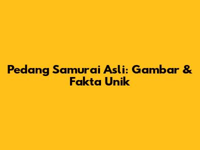 Pedang Samurai Asli: Gambar & Fakta Unik