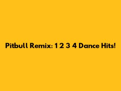 Pitbull Remix: 1 2 3 4 Dance Hits!