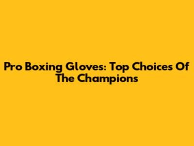 Pro Boxing Gloves: Top Choices Of The Champions
