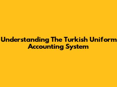 Understanding The Turkish Uniform Accounting System