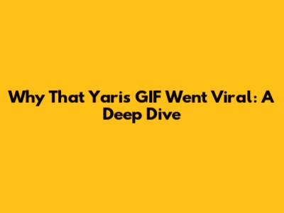 Why That Yaris GIF Went Viral: A Deep Dive